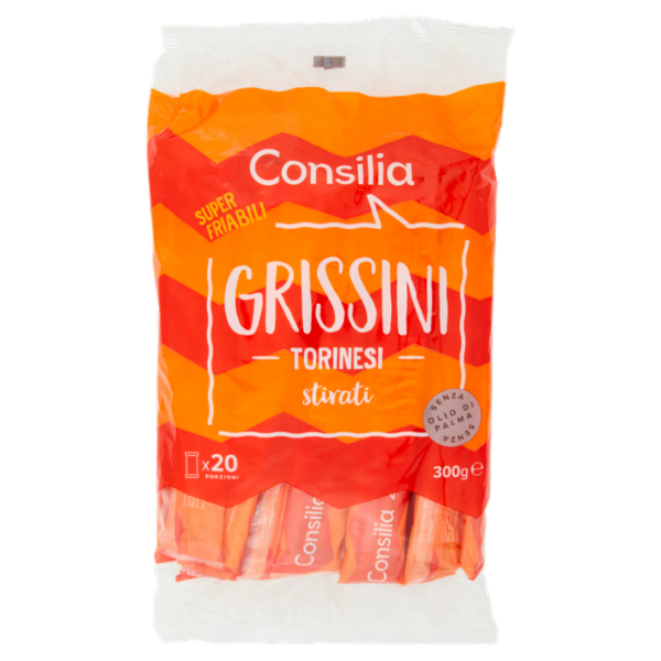 Consilia Grissini Torinesi Stirati in Confezioni Salvafreschezza 20x15 g
