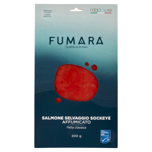 Fumara Salmone Selvaggio Sockeye Affumicato Fetta classica 200 g