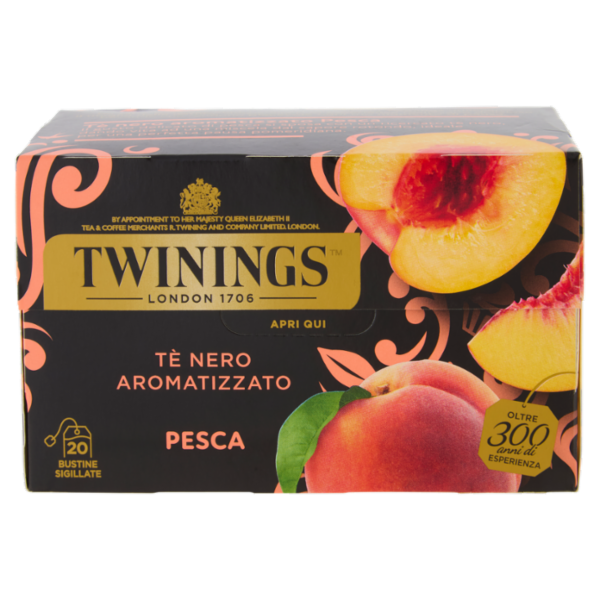 Twinings Pesca Tè Nero aromatizzato 20 filtri The 40 g