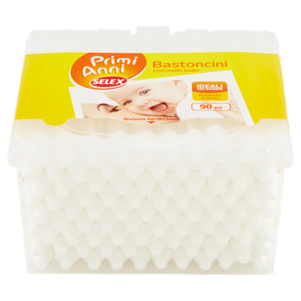 Selex Primi Anni Bastoncini Cotonati Doppia Sicurezza Ideali per Bambini 90 pezzi