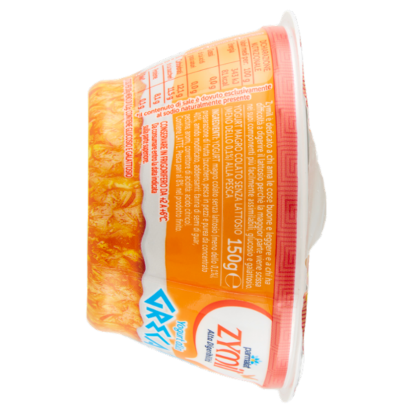 ZYMIL Alta Digeribilità Senza Lattosio Yogurt alla Greca Zero Grassi Pesca 150 g