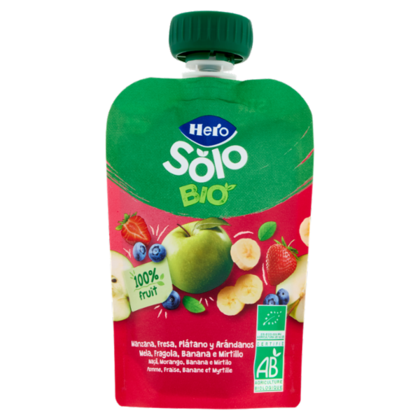 Hero Solo Bio Mela, Fragola, Banana e Mirtillo 100 g