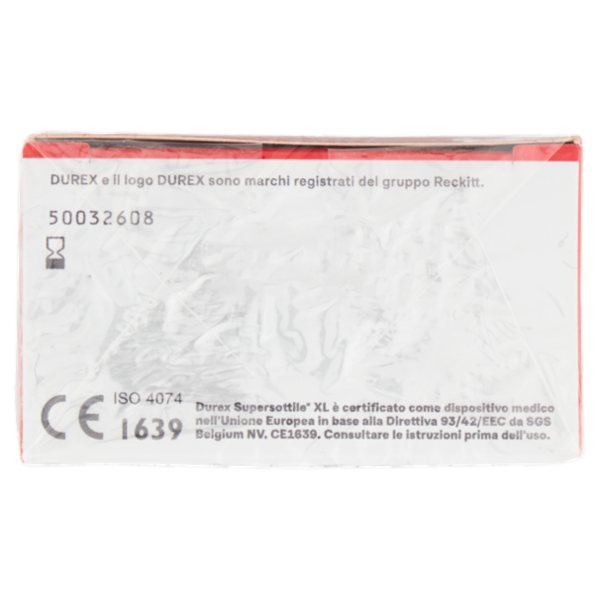 Durex SuperSottile Vestibilità Extra-Large Preservativi Sottili, 10 Profilattici