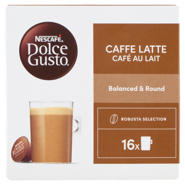 NESCAFÉ DOLCE GUSTO Caffè Latte 16 Capsule Compatibili Nescafé Dolce Gusto 160g
