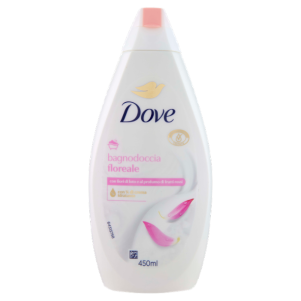 Dove bagnodoccia floreale con fiori di loto e al profumo di frutti rossi 450 ml