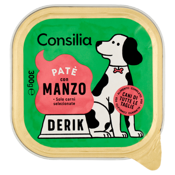 Consilia Derik Paté per Cane con Manzo 300 g