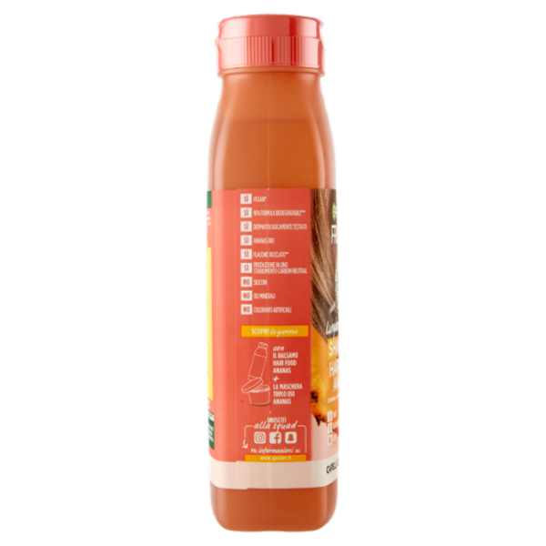 Garnier Shampoo Lunghezze Luminose Fructis Hair Food Ananas, per capelli lunghi e spenti, 350 ml