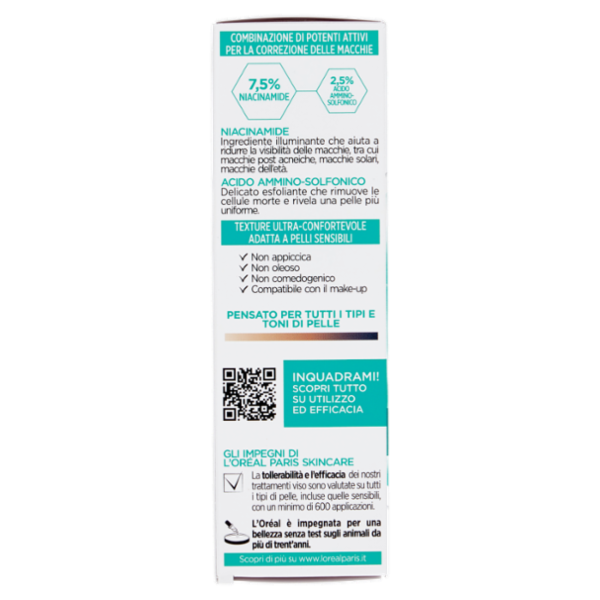 L'Oréal Paris Bright Reveal Siero Anti-Macchie 10% [Niacinamide + Acido Ammino-Solfonico], 30 ml