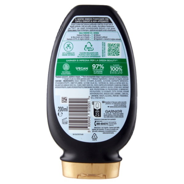 Garnier Ultra Dolce Balsamo Purificante e Idratante Carbone Magnetico, 200 ml