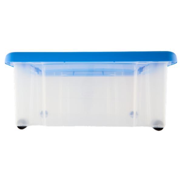 Selex Contenitore con Coperchio a Scatto con Ruote Azzurro 43 L