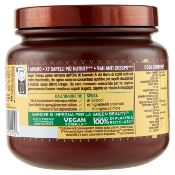 Garnier Ultra Dolce Hair Remedy Maschera per Capelli Ultra Nutriente, Avocado, 340 ml