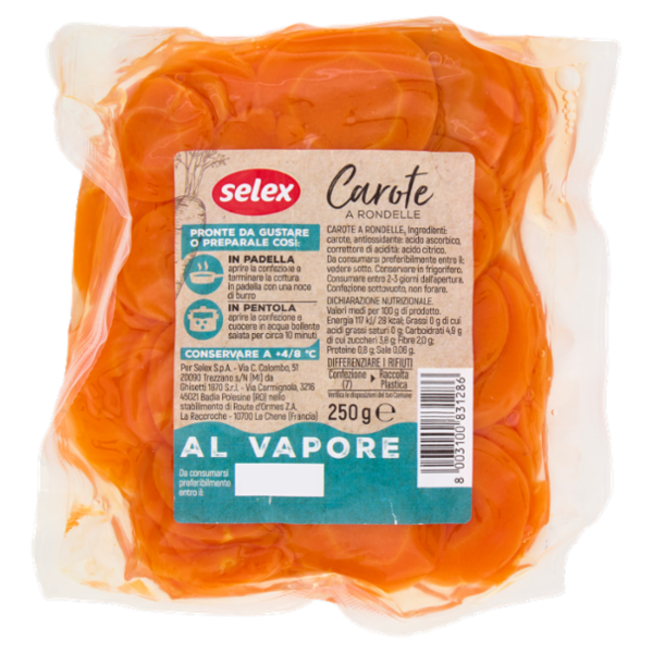 Selex Carote Pulite, Precotte e pronte da Cucinare 250 g