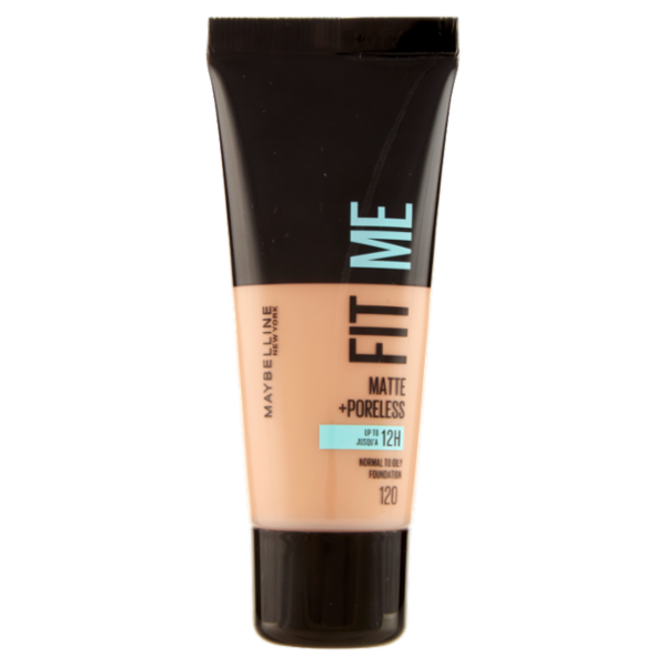Maybelline New York Fondotinta Fit Me Matte&Poreless, Finish Opacizzante, 120 Classic Ivory 30 ml