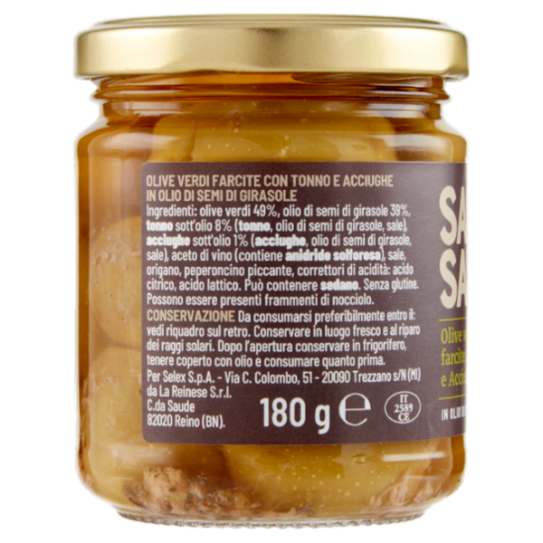 Selex Saper di Sapori Olive Farcite con Tonno e Acciughe 180 g