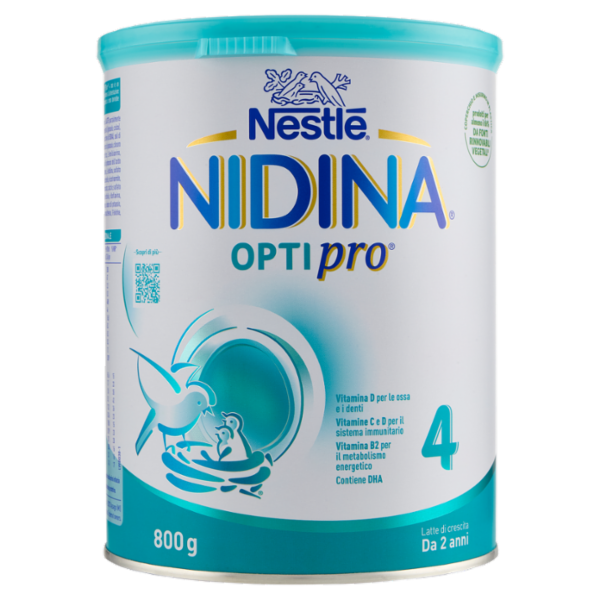 NESTLÉ NIDINA Optipro 4 Latte di crescita in polvere per bambini da 2 anni Latta 800g
