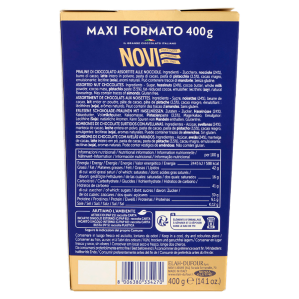 Novi Cuadro Assortito Classico - Noir - Pistacchio 400 g
