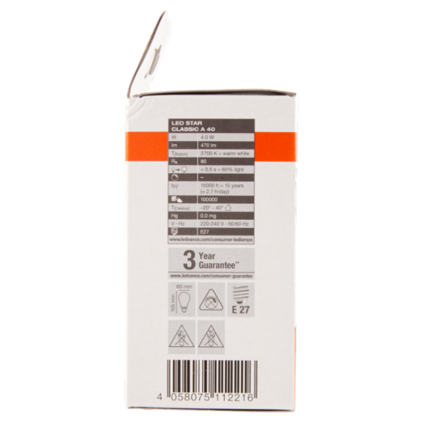 Osram Led Star Classic A 40 Warm White 4.0 W E27