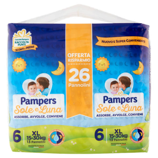 Pampers Sole e Luna 6 XL 26 pz