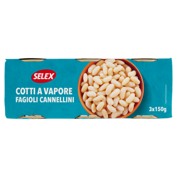 Selex Fagioli Cannellini Cotti a Vapore 3x150 g