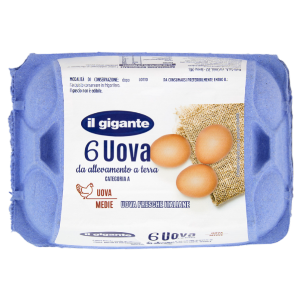 IL GIGANTE 6 Uova da allevamento a terra Uova Medie