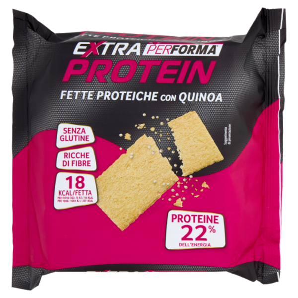 Performa Extra Protein Fette Proteiche con Quinoa 18kcal/fetta, senza glutine, ricche di fibre 100 g