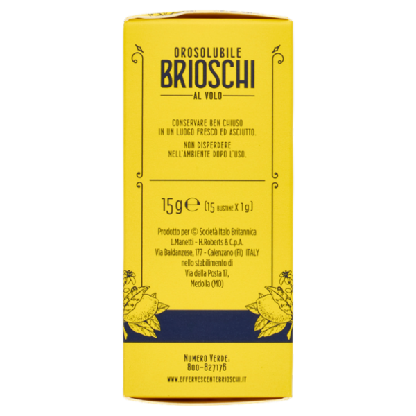 Brioschi Orosolubile al Volo Squisito Gusto di Limone 15 x 1 g