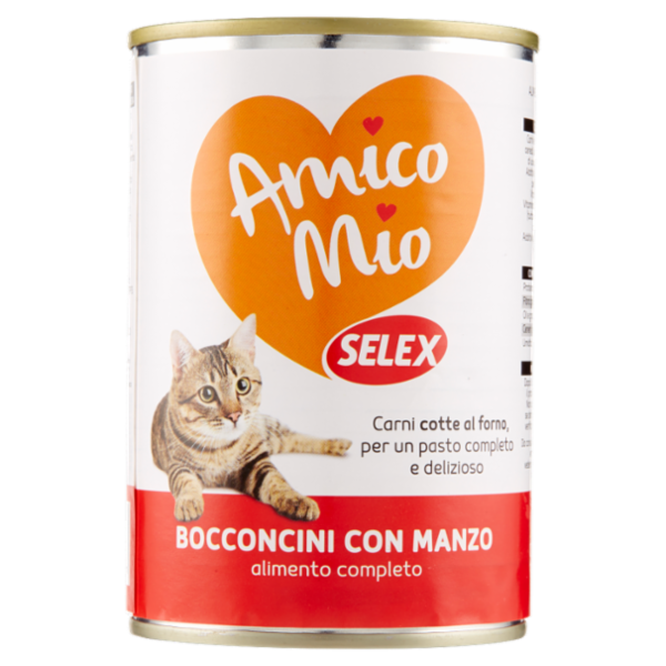 Selex Amico Mio Gatto Bocconcini con Manzo 415 g