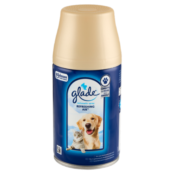 Glade® Automatic Spray Ricarica, Profumatore casa Refreshing Air™, Contro odori degli animali, 269ml