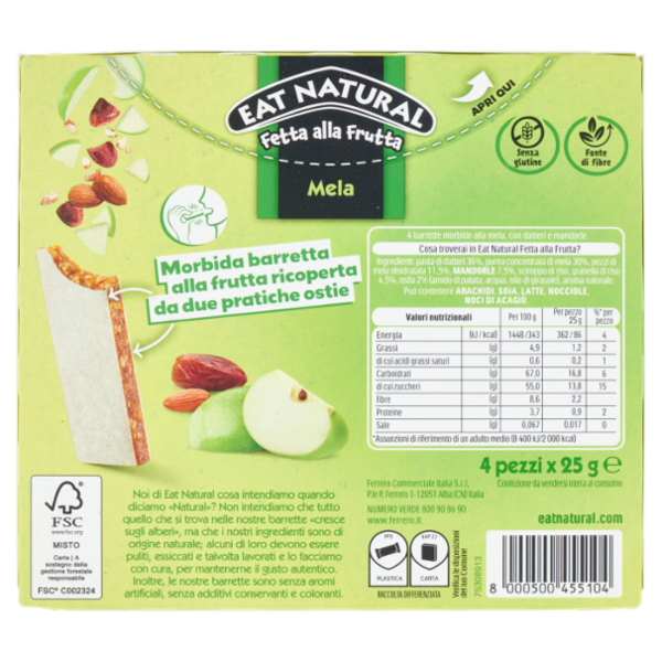 Eat Natural Fetta alla Frutta Mela 4 x 25 g