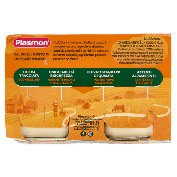 Plasmon Omogeneizzato con fermenti lattici pastorizzati Yogurt e Biscotto 2 x 120 g