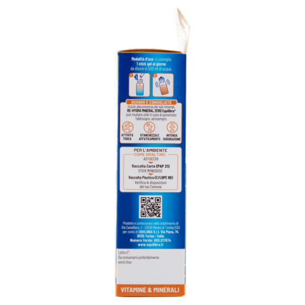 equilibra Re-Hydra Mineral Zero Potassio & Magnesio Stick Gel 3 x 30 ml