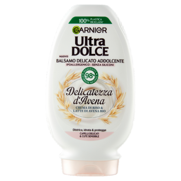 Garnier Ultra Dolce Balsamo Delicatezza D'Avena per capelli delicati, senza parabeni, 200 ml