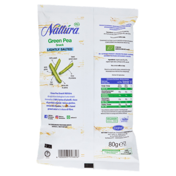 Náttúra Green Pea Snack Lightly Salted Bio 80 g