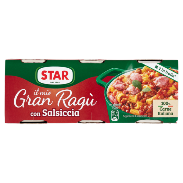 Star il mio Gran Ragù con Salsiccia 3 x 100 g