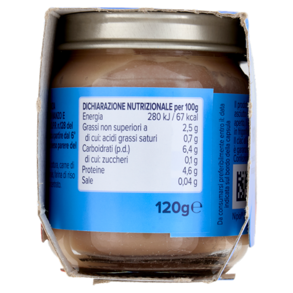 nipiol manzo omogeneizzato con carne e cereale 2 x 120 g