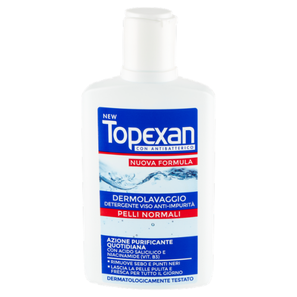 New Topexan con Antibatterico Dermolavaggio Detergente Viso Anti-Impurità Pelli Normali 150 ml