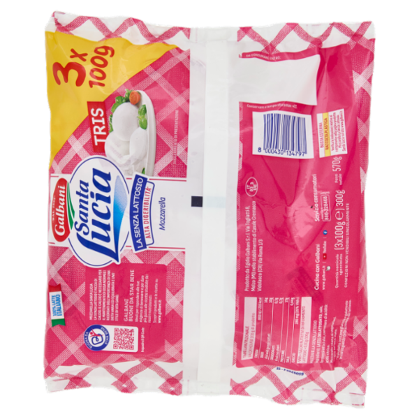 Galbani Santa Lucia Mozzarella Tris la Senza Lattosio 3 x 100 g