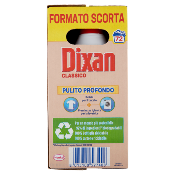 DIXAN Liquido Classico 3x24=72 Lavaggi 3 x 1.080 ml