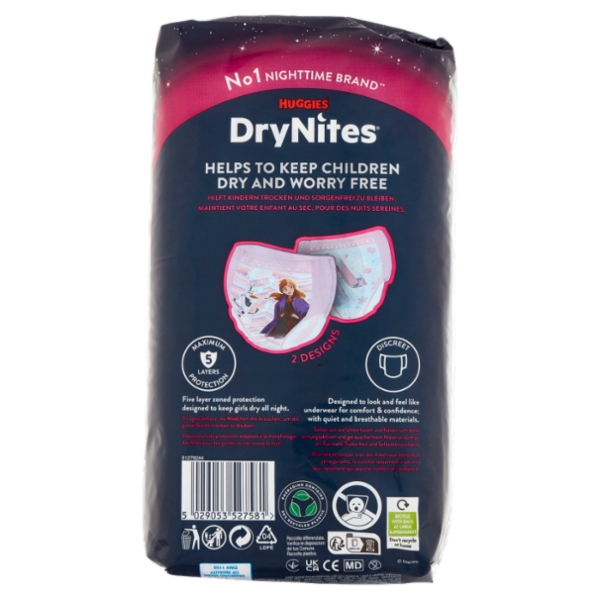 Huggies DryNites Pyjama Pants Age 4-7 17-30 Kg 10 pz