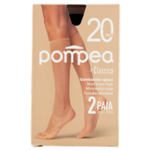 Pompea Classico Gambaletto Opaco 20 Den Size Unica Nero 2 Paia