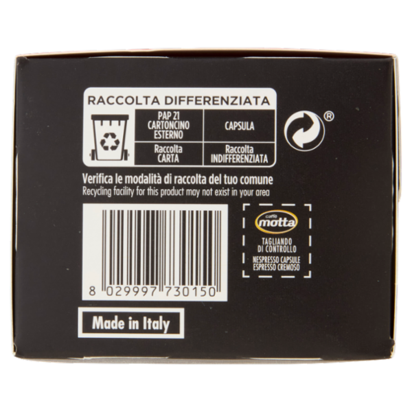 caffè motta Espresso Cremoso Capsule in Alluminio Compatibili con Macchine Nespresso 22 x 5,5 g