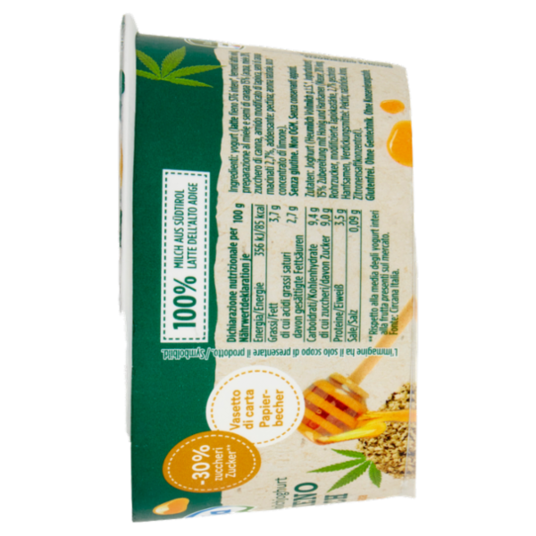 mila Yogurt intero Latte Fieno Miele - semi di canapa 150 g