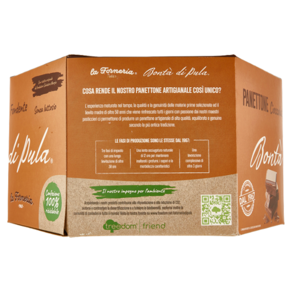 la Forneria Bontà di Pula Panettone Cioccolato Fondente Senza lattosio 750 g