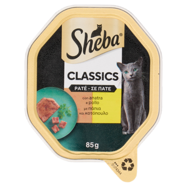 Sheba Classics Patè cibo umido gatto con Anatra e Pollo 85g