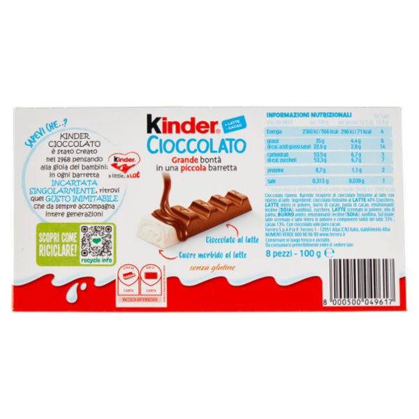 Kinder Cioccolato 8 x 12,5 g