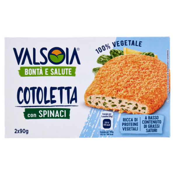Valsoia Bontà e Salute Cotoletta con Spinaci 2 x 90 g