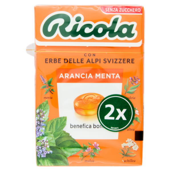Ricola Arancia Menta Senza Zucchero 2 x 50 g