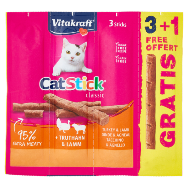 Vitakraft Cat Stick classic Tacchino & Agnello 4 pezzi 24 g