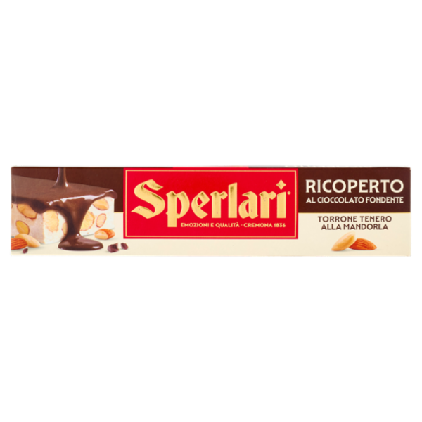 Sperlari Ricoperto al Cioccolato Fondente Torrone Tenero alla Mandorla 200 g