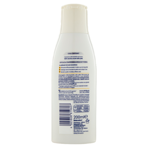 Nivea Q10 Power Anti-Rughe Latte Detergente Tutti i Tipi di Pelle 200 ml
